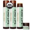 Kind Lips Organic Mint Mint Lip Balm 3-Pack  Extra Minty, Cooling Peppermint Lip Care for Dry, Chapped Lips  100% Natural, Clean, Gluten-Free, Grain-Free  Made in USA  Everyday Value chapstick Set view 1