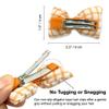 Bow Hair Clips for Girls - 8 Pack Orange Cute Toddler Hair Clips, Barrettes & Bows, Alligator Lined Snap Clips, Baby Girls Hair Accessories for Little Kids, Children & Teens view 2