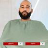 Barber Strong The Barber Cape Haircut Cover for Men, Hair Repelling and Static-Reducing Material, Flexible Elastic Neckband, Water Resistant Fabric, Oversized for Complete Coverage - Green Shield view 4