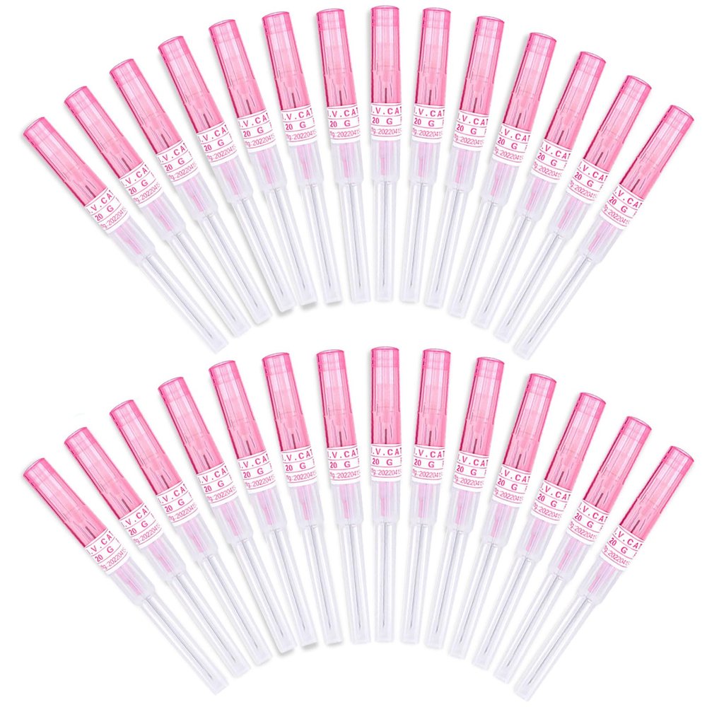 50Pcs Piercing Needles 14g 16g 18g 20g 22g IV Catheter Needles for Ear Nose Lip Tongue Belly Nipple Cartilage Piercings Disposable Stainless Steel Hollow Body Piercing Needles Tool
