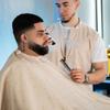 Barber Strong The Barber Cape Haircut Cover for Men, Hair Repelling and Static-Reducing Material, Flexible Elastic Neckband, Water Resistant Fabric, Oversized for Complete Coverage - Khaki Shield view 2
