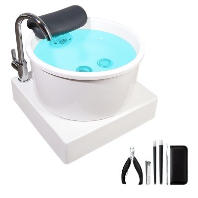 AMEERR Acrliy Foot Bath Basin for Soaking Feet, Adjustable Temperature with Colorful Lamp, Sturdy Acrylic Foot Massager Spa for Women & Men