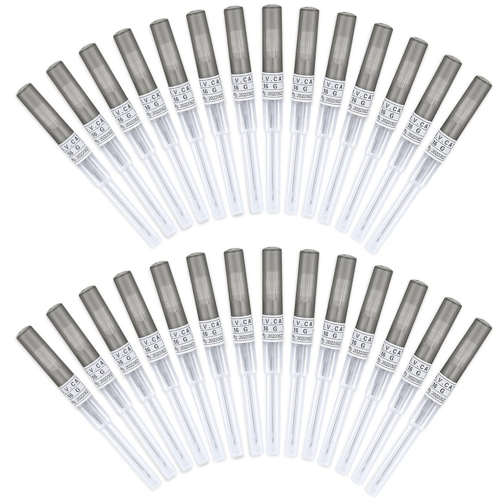 Beautidots 50Pcs Piercing Needles 14g 16g 18g 20g 22g IV Catheter Needles for Ear Nose Lip Tongue Belly Nipple Cartilage Piercings Disposable Stainless Steel Hollow Body Piercing Needles Tool