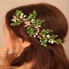 BERYUAN Green Teardrop Crystal Pearls Hair Comb with Gold, Handmade Fashion Jewelry Hair Accessory for Women, Bridal Side Combs for Wedding, Daily Life Wear, Parties, Celebrations view 2