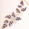 BERYUAN Purple Hair Comb with Teardrop Crystal Pearls and Silver Bridal Headband for Women Girls Wedding view 4