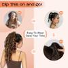 SEIKEA 18" Ponytail Extension Claw, PT002 Tia Long Multi Layered Hair FluffyThick Wavy Curly Clip in Hair Extensions Ponytail Natural Soft Synthetic Hairpiece for Women Natural Black view 3