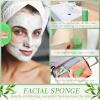 120 Pcs Compressed Facial Sponges Natural Face Exfoliator Disposable Face Sponges for Cleansing Round Soft Facial Scrubber Pads with Storage Container for Makeup Removal Travel (Green) view 3