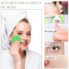 120 Pcs Compressed Facial Sponges Natural Face Exfoliator Disposable Face Sponges for Cleansing Round Soft Facial Scrubber Pads with Storage Container for Makeup Removal Travel (Green) view 4