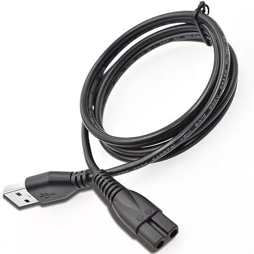 Kircuit 2Pin USB Charging Cord Compatible with Meridian Electric Below-The-Belt Trimmer Built for Men Effortlessly Trim Pesky Hair Waterproof Groin & Body Shaver Battery Power Supply Charger Cable