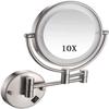 8-Inch Wall Mount Makeup Mirror, 10x Magnification Cosmetic Mirror with Lights led, Double Sided Mirror Bathroom Mirror 360 Rotation, for Makeup, Shaving, Facial Care Mirror view 1