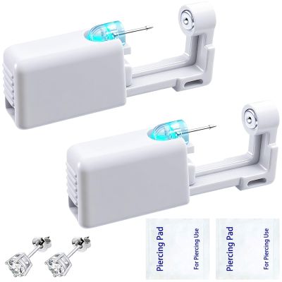 Ear Piercings Kits, Painless Ear Piercing Kits, Easy to Use Ear Piercing Gun Kits with 3mm 4mm 5mm Silver Piercing Earrings Studs (5mm)