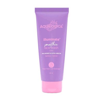 Aqualogica illuminate+ Smoothie Face Wash with Wild Berries & Alpha Arbutin for Gently Exfoliates & Hydrates Skin | For Combination & Dry Skin -100ml