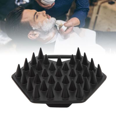 Beard Exfoliator Brush Beard Scrubber Brush Silicone Beard Scrubber Brush Exfoliating Brush Deep Cleansing Soft Silicone Face Beard Brush with Suction Cup (Black)