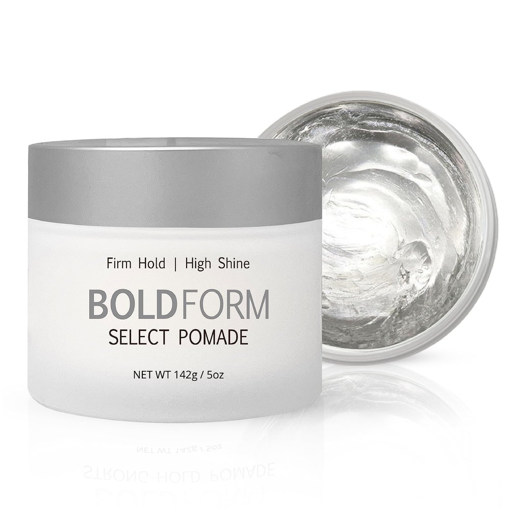 BOLDFORM Select Pomade with Firm Hold and High Shine - Hair Styling Products For Men - Water Soluble Mens Hair Pomade with Natural Hair Care Ingredients - 5 Oz (142g) (Single)