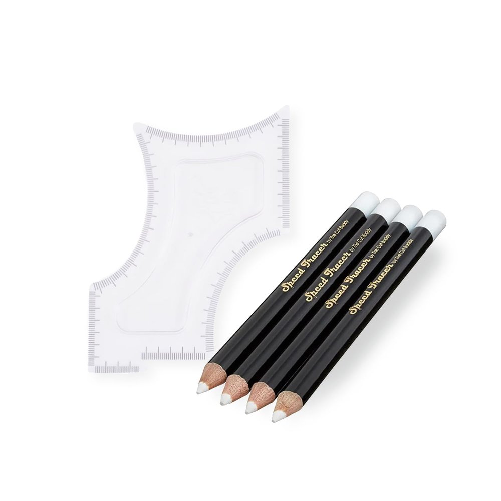 The Cut Buddy Original Shaping Tool & White Beard Tracing Pencils for Men