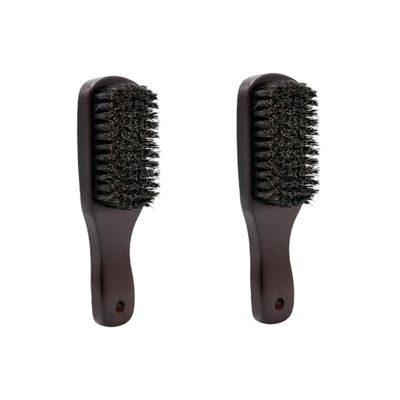 FRCOLOR 2pcs Beard Brush for Men Beard Comb Brush Natural Bristle Boars Hair Portable