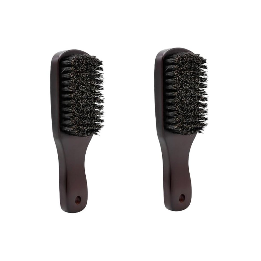 FRCOLOR 2pcs Beard Brush for Men Beard Comb Brush Natural Bristle Boars Hair Portable