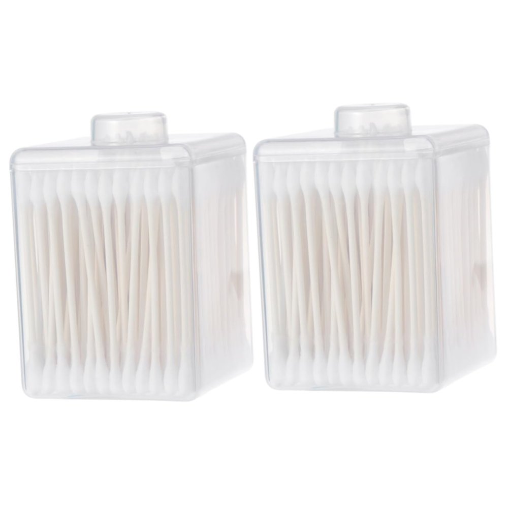 FRCOLOR 400pcs Double-tipped Makeup Cotton Swabs Natural Cotton Multifunctional Swabs for Eye Shadow Lipstick Nail Polish Safe Portable Box