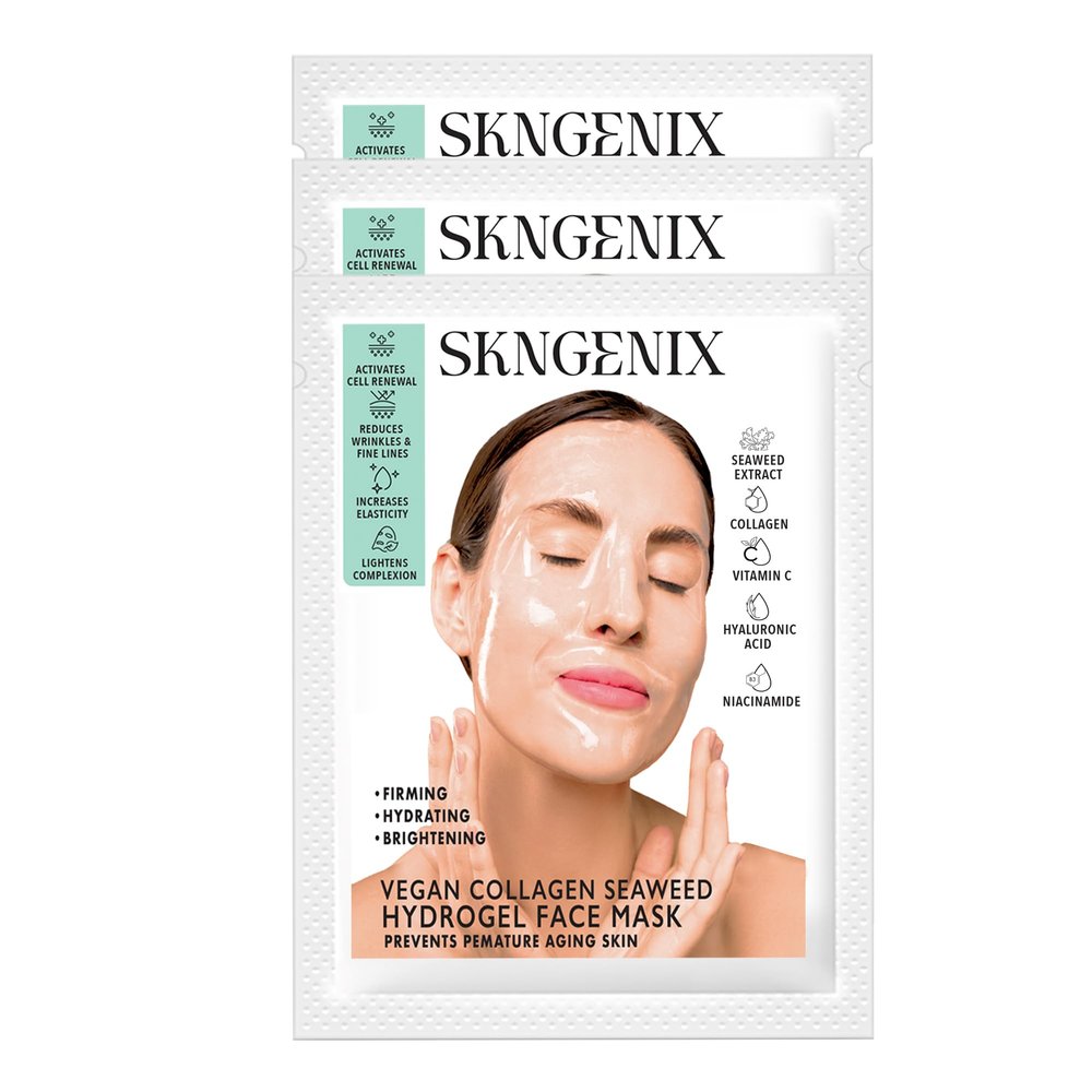ANTI-AGING | VEGAN Seaweed Crystal Hydrogel Facial Skincare Mask| Skin Firming, Hydrating, Brightening, Plumping and Fast Absorbing.