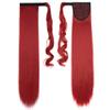 23 Inches Long Straight Wrap Around Clip In Ponytailtail Women Hair Extension Heat Synthetic Ponytail Tail Fake Hair dark red 26inches view 1