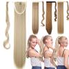 23 Inches Long Straight Wrap Around Clip In Ponytailtail Women Hair Extension Heat Synthetic Ponytail Tail Fake Hair dark red 26inches view 3