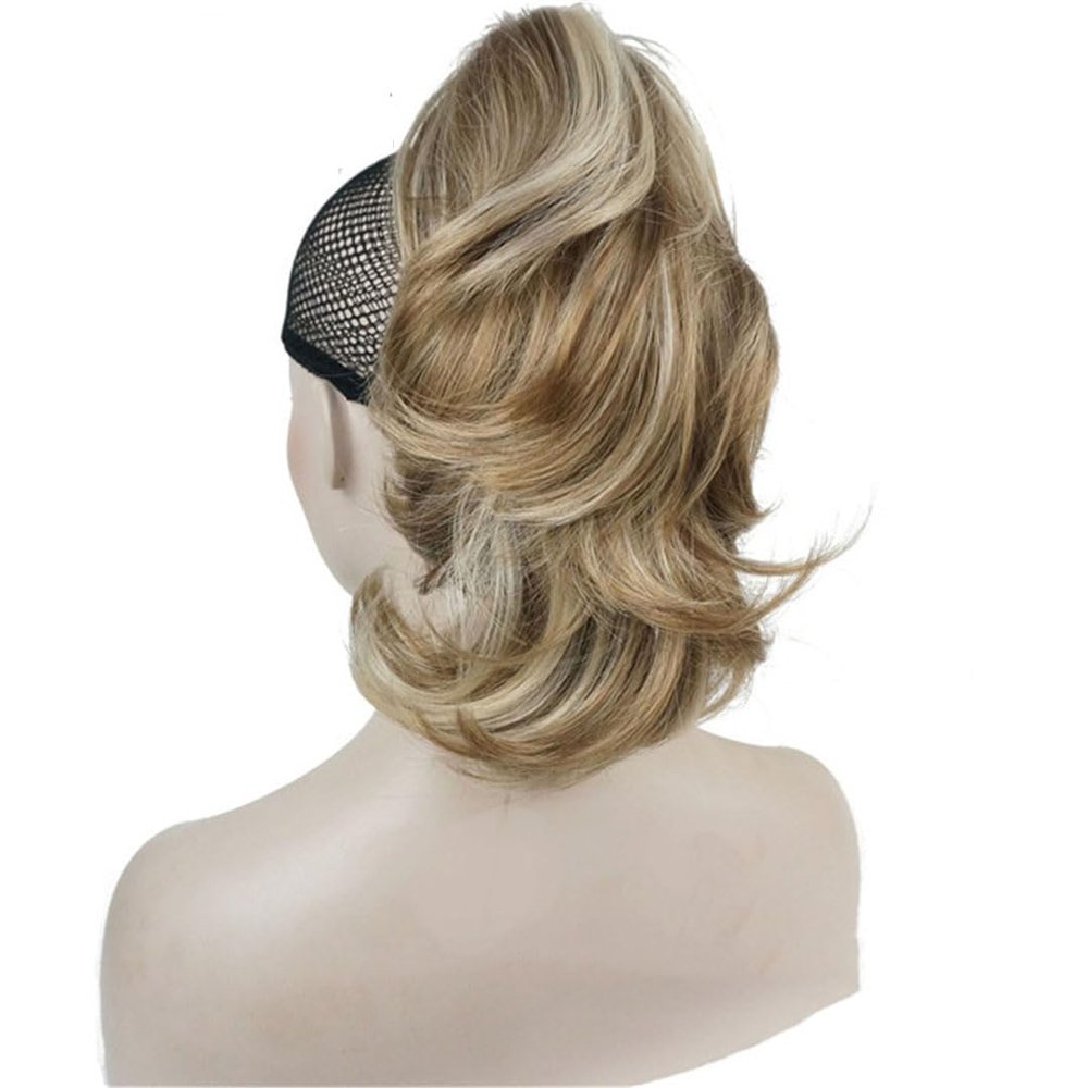 12" Dual Use Curly Styled Clip In Claw Ponytailtail Hair Extension Synthetic Hairpiece With A Jaw/Claw Clip H16-613 12inches