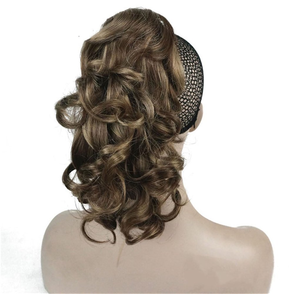 12" Curly Synthetic Clip In Claw Ponytailtail Hair Extension Synthetic Hairpiece AB607 12inches