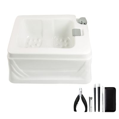 Acrliy Foot Bucket Massager Foot Soaking Bath Basin Feet Washing Salon Footbath Sink Pedicure Sink Stress Relief for Fatigue and Tired Feet for Dry Cracked Feet for Women and Men (Size : Bath+pedicur