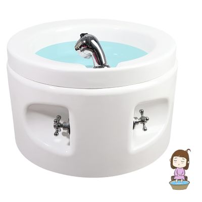 AMEERR Pedicure Foot Spa Foot Soaker Round Footbath Hot and Cold Adjustment Salon Massage Equipment Basin Sturdy Durable Acrylic Foot Bath Used in Beauty Salons and Nail Salons (Size : Bath)