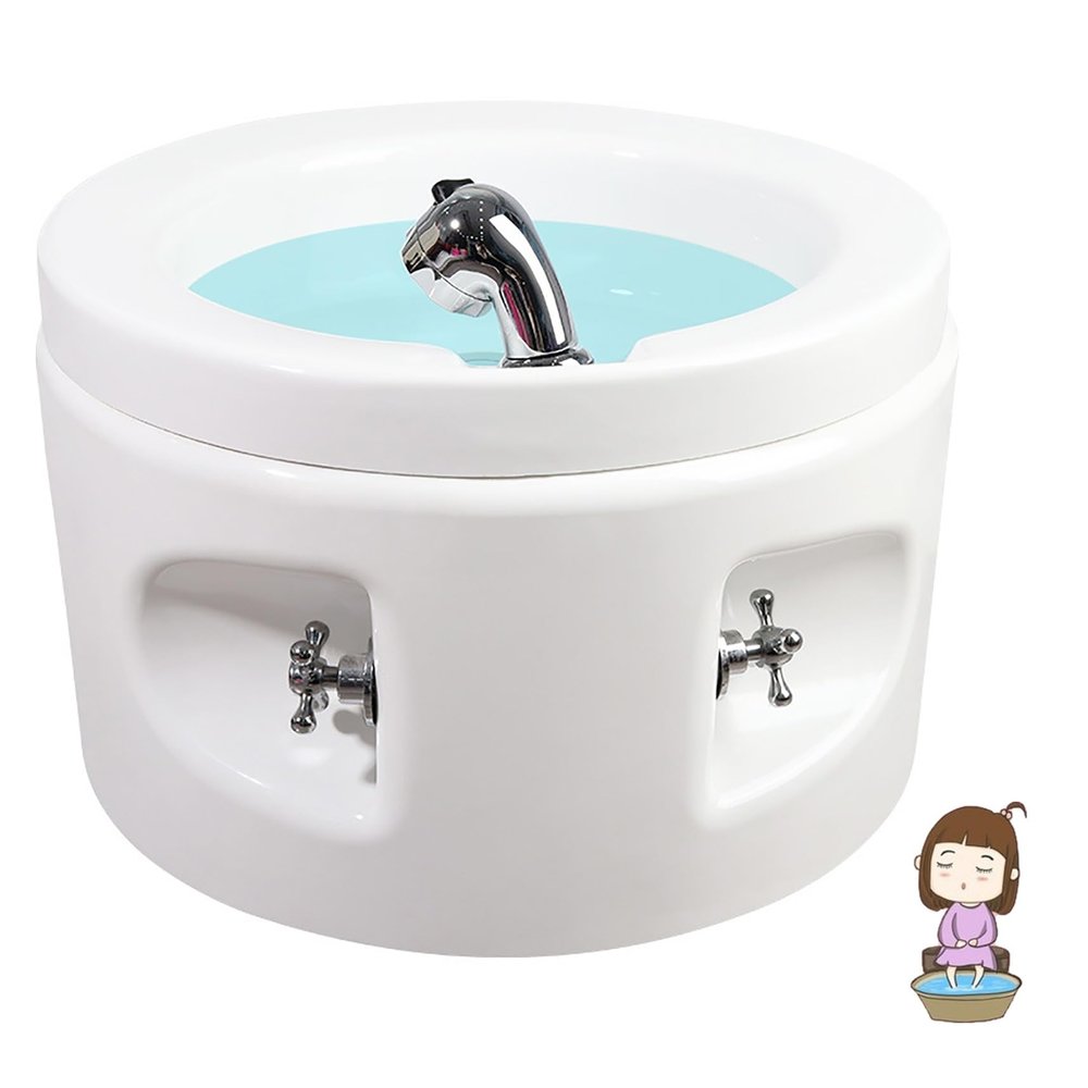 AMEERR Pedicure Foot Spa Foot Soaker Round Footbath Hot and Cold Adjustment Salon Massage Equipment Basin Sturdy Durable Acrylic Foot Bath Used in Beauty Salons and Nail Salons (Size : Bath)