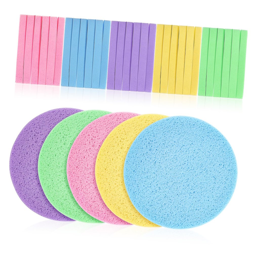 Beaupretty 120pcs Compressed Facial Sponges Versatile Makeup Remover Cleansing Pads for Women Travel-friendly Exfoliating Face Wash Sponges