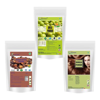 Neotea Amla, Reetha, Shikakai Powder For Hair Growth & Hair Mask 100 gm Combo Pack