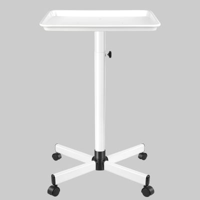 Chetunju White Salon Tray, Salon Rolling Tray Cart with Wheels,White Tattoo Tray Adjustable Salon Color Tray Suitable for a Minimalist EnvironmentSuitable for Medical Tray, Dental Tray