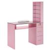 BarberPub Manicure Table with Drawers, Storage Shelves Spa Beauty Salon Station Nail Desk 2673 (Pink) view 1