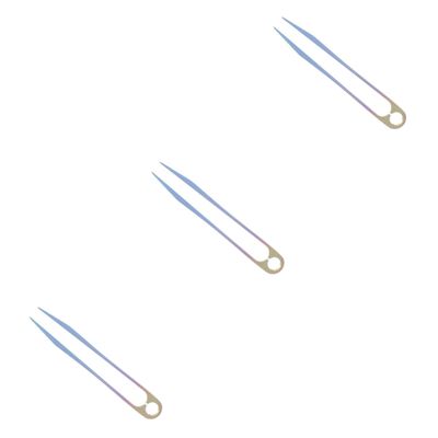 DOITOOL 3pcs Titanium Camping Tweezers Keychain Mini Tool Slanted Tweezers Outdoor Accessory