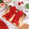 2 Packs Jumbo Cheerleading Bow 8 Inch Large Cheer Hair Bows with Ponytail Holder for Teen Girls Softball Outfit Uniform(Sequin Red) view 2