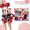 2 Packs Jumbo Cheerleading Bow 8 Inch Large Cheer Hair Bows with Ponytail Holder for Teen Girls Softball Outfit Uniform(Sequin Red) view 3