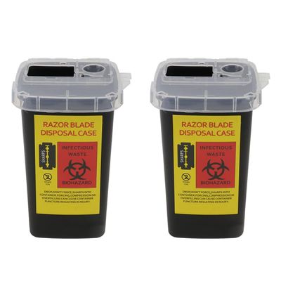 Beavorty 2pcs Boxes Blade Storage Box Razor Disposal Case Barber Blade Garbage Cans Storage Disposable Containers Square Tool Portable Shaver Waste Blades Containers Blades Dispenser Makeup