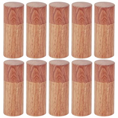 QANYEGN 10Pcs Wooden Essential Oil Box, Cylinder Essential Oil Bole with Lid, Essential Oils Storage for Travelling Carrier Case.(1 inch)
