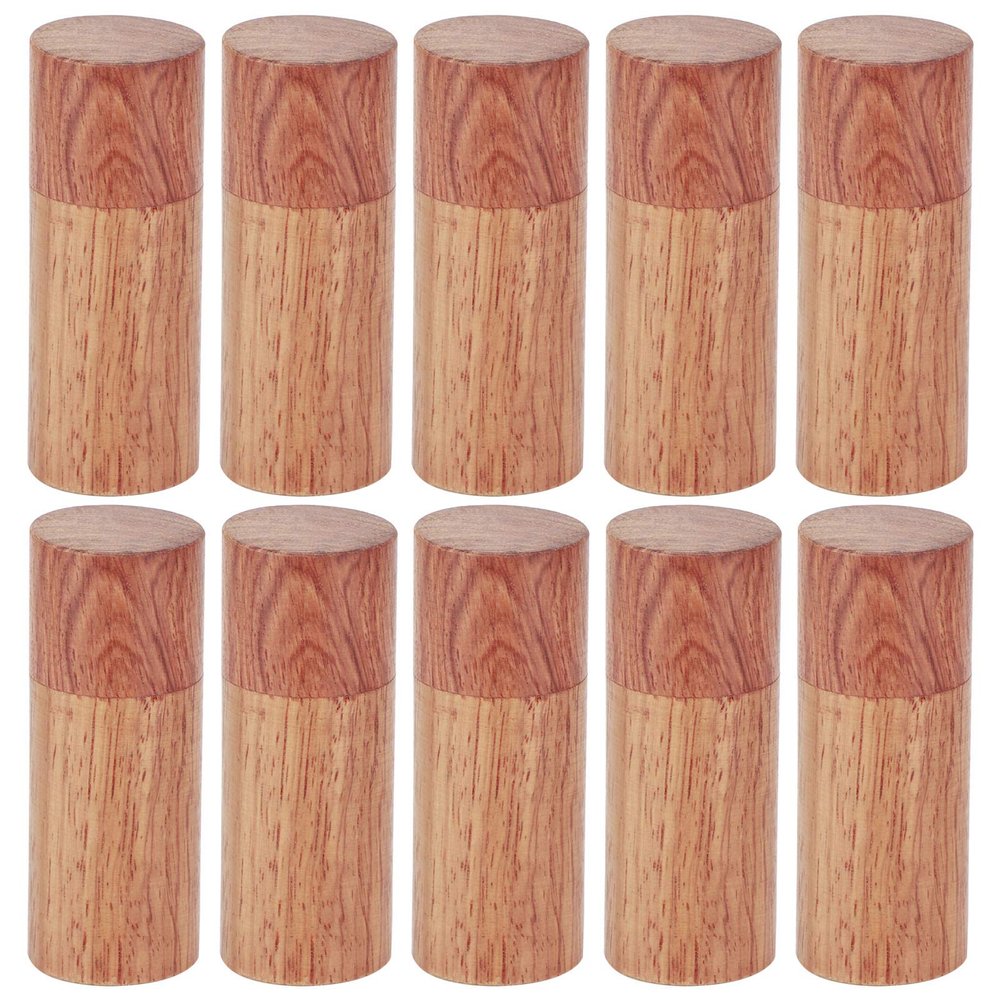 QANYEGN 10Pcs Wooden Essential Oil Box, Cylinder Essential Oil Bole with Lid, Essential Oils Storage for Travelling Carrier Case.(1 inch)