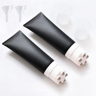 ABPWO Sunscreen Roller Applicator, Sunscreen Applicator for Kids, Sunblock Applicator for Kids, Refillable Roll On Sunscreen Applicator for Suncream and Lotions (Color : 2 Pack Black, Size : 150ml)