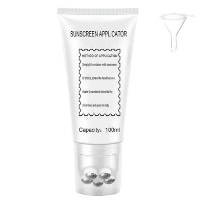 Sunscreen Roller Applicator, Sunscreen Applicator for Kids, Sunblock Applicator for Kids, Refillable Roll On Sunscreen Applicator for Suncream and Lotions (Color : White, Size : 100ml)
