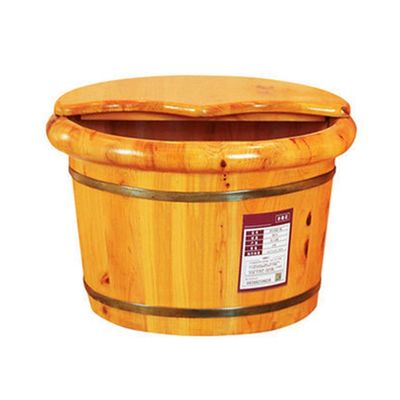 Foot Massager Spa Wooden Foot Tub, Household Foot Bath Barrel, Thick Round Foot Bath Barrel, Foot Bath, Family Health Gift,26cm (Color : Covered)