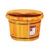 Foot Massager Spa Wooden Foot Tub, Household Foot Bath Barrel, Thick Round Foot Bath Barrel, Foot Bath, Family Health Gift,26cm (Color : Covered) view 1