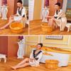 Foot Massager Spa Wooden Foot Tub, Household Foot Bath Barrel, Thick Round Foot Bath Barrel, Foot Bath, Family Health Gift,26cm (Color : Covered) view 2