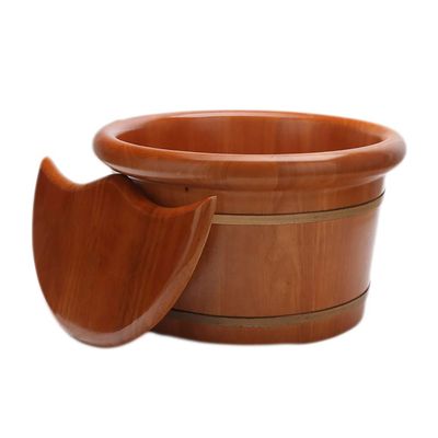Foot Massager Spa Adult Oak Foot Bath Barrel Foot Bath Wooden Foot Basin Pedicure Bowl Spa Massage Family Health Care Gifts 26 Cm