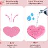 Dandat 300 Count Compressed Facial Sponges Heart Shape Face Sponges for Cleansing Natural Facial Exfoliating Pads for Estheticians(Pink) view 2