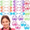 20pc Ponytailers Balls Elastics 18mm Round Opaque Multicolored Twin Beads Bauble Holders Toddler Kids Braiding Styling view 1
