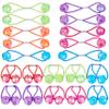20pc Ponytailers Balls Elastics 18mm Round Opaque Multicolored Twin Beads Bauble Holders Toddler Kids Braiding Styling view 4