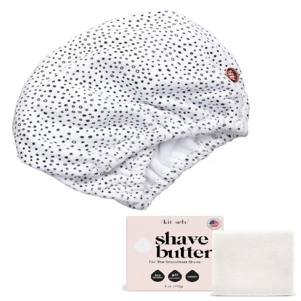 Kitsch Quick Dry Microfiber Hair Towel Wrap & Smooth Shave Butter with Discount